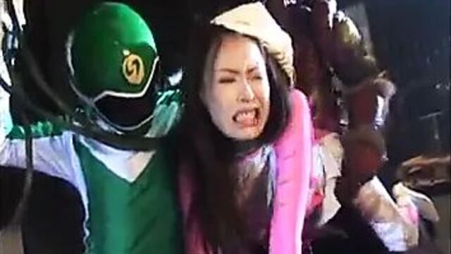 Japanese pink power ranger in trouble