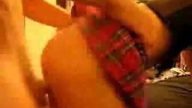 Hot red tartan skirt pleasure. enjoy