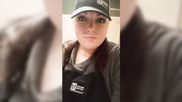 Nasty Jess takes out saggy tits in Taco Bell