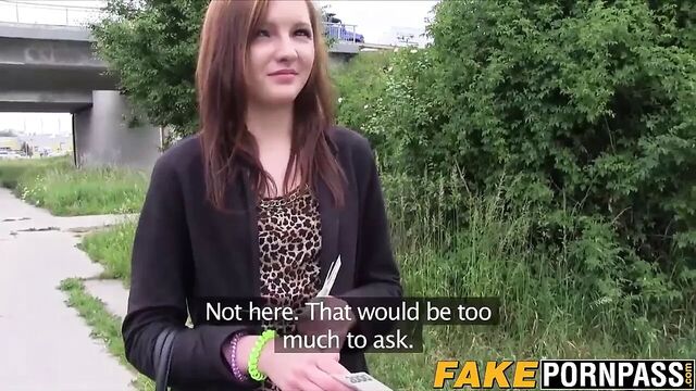 Hot amateur babe Tyna gets her cunt fucked for lots of cash