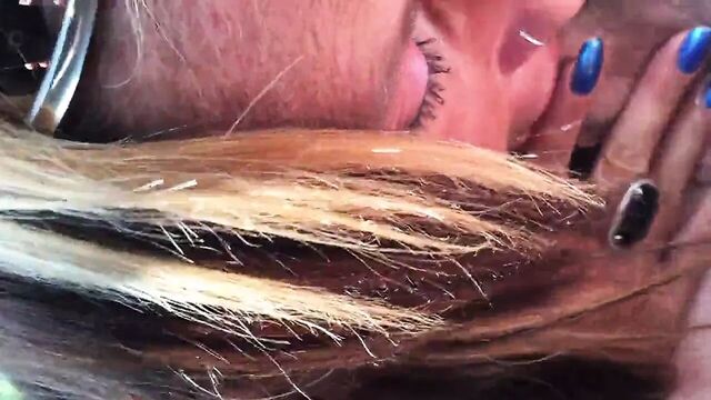 Hot freckled wife giving road head