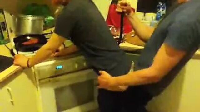 Asian getting fucked while cooking!