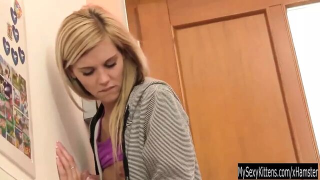 Teen Cindy jerks a dick for cum