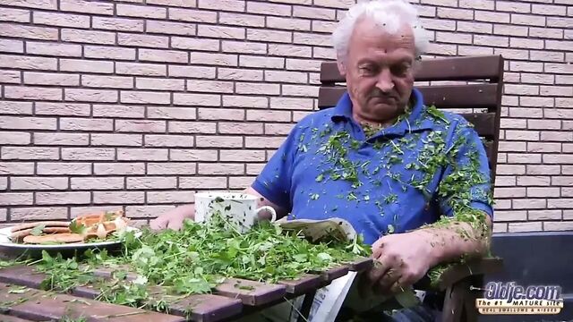 Grandpa fucks teen fingers her tight pussy fucks her mouth