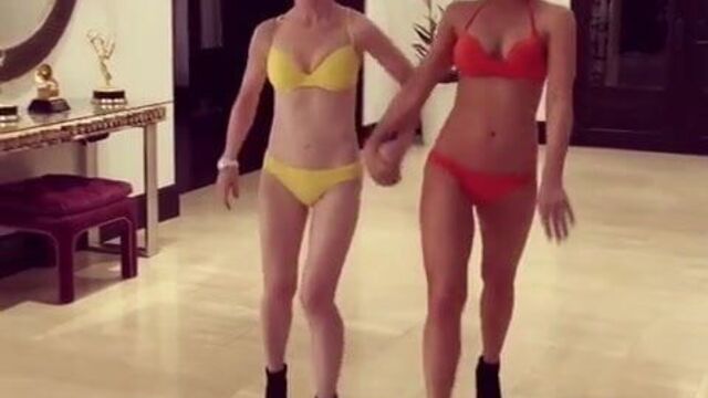 Kate Beckinsale & Kathy Griffin Bikini Runway