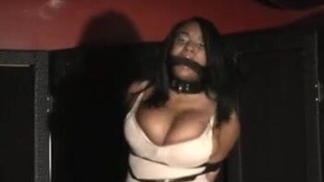 Struggling in miniskirt