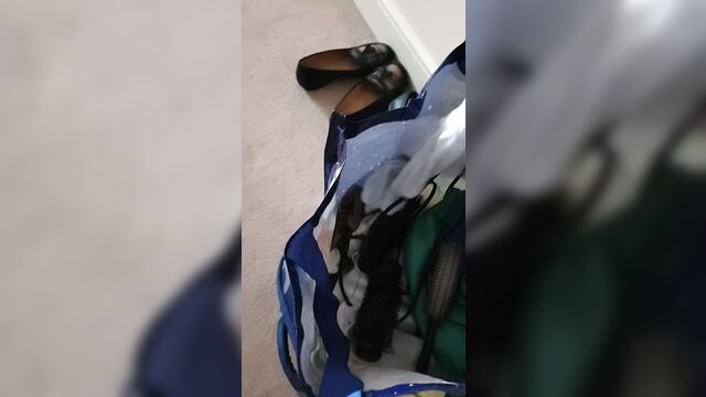 Sniffing my step daughters dirty panties