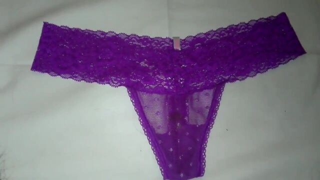 My Sisters Sparkly Purple Mesh Victorias Secret Thong