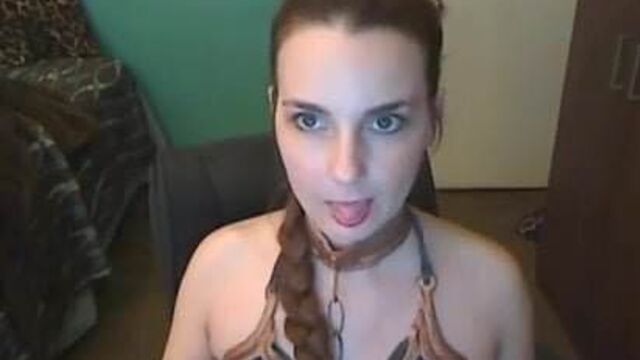 Princess Leia Slave Costume Strips And Masturbates.